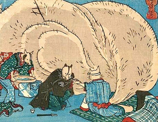 Illustration for article titled The Raccoon Scrotum Monster, and Other Awful Creatures from 1800s Japanese Artwork (NSFW)